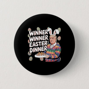 Gewinner Ostermenü Trump Hase Eier Jagd Glücklich Button