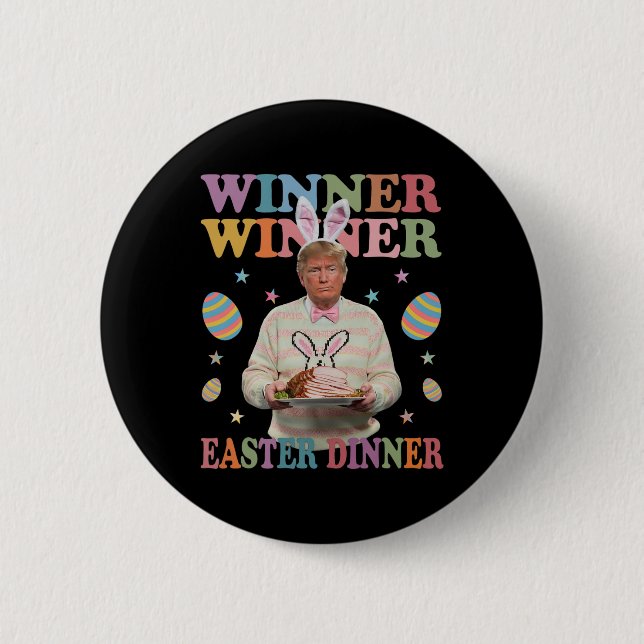 Gewinner Ostern Abendessen Präsident Trump glückli Button (Vorderseite)