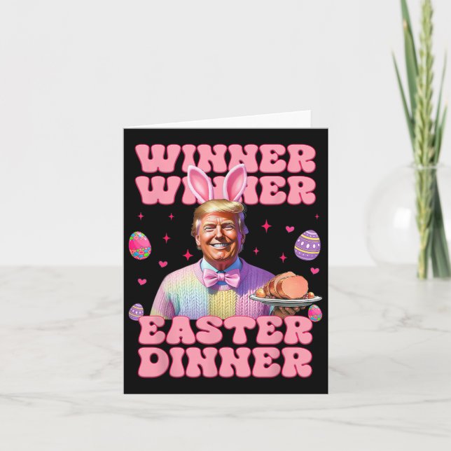 Gewinner Ostern Abendessen Präsident Trump glückli Karte (Vorderseite)