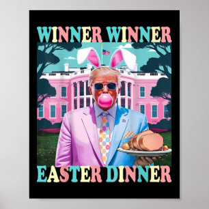 Gewinner Ostern Abendessen Präsident Trump glückli Poster