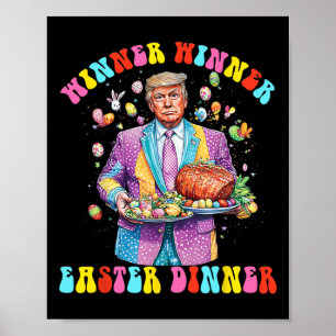 Gewinner Ostern Abendessen Präsident Trump glückli Poster