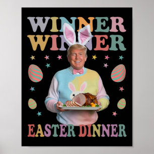 Gewinner Ostern Abendessen Präsident Trump glückli Poster