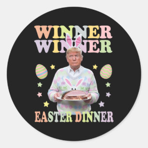 Gewinner Ostern Abendessen Präsident Trump glückli Runder Aufkleber