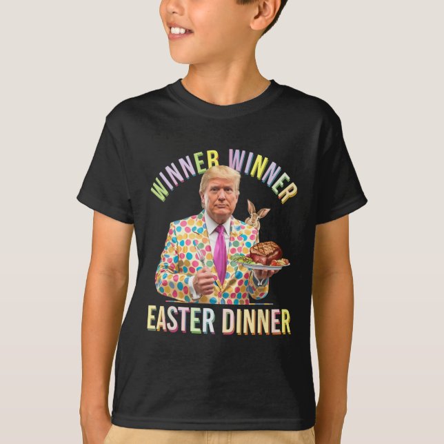Gewinner Ostern Abendessen Präsident Trump glückli T-Shirt (Vorderseite)