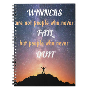 Gewinner sind nicht Menschen, die nie versagt habe Notizblock