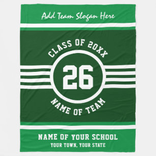 Gewinner Spiel Athlete Green und White Custom Colo Fleecedecke