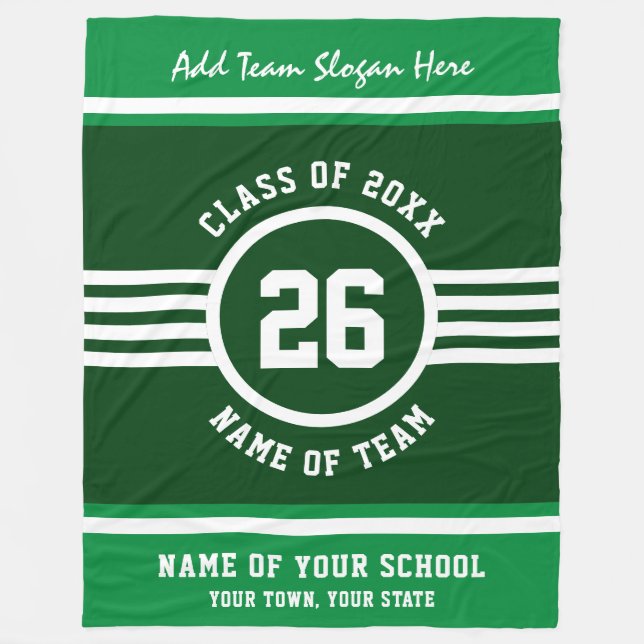 Gewinner Spiel Athlete Green und White Custom Colo Fleecedecke (Vorderseite)