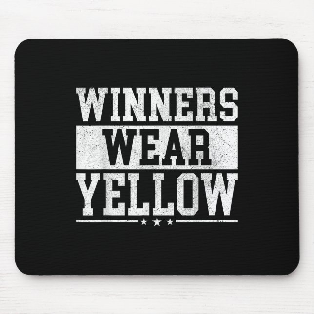 Gewinner tragen Gelben Farbkampf-Zeltkämpfergeist- Mousepad (Vorne)