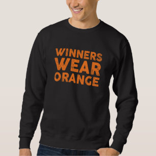 Gewinner tragen orange Team Spirit Game Competitio Sweatshirt