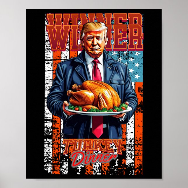 Gewinner Türkei Abendessen Erntedank Trump Poster (Vorne)