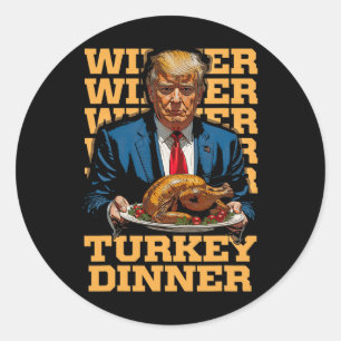 Gewinner Türkei Abendessen Funny Trump Thanksgivi Runder Aufkleber