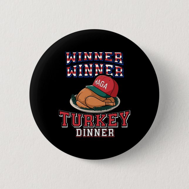 Gewinner Türkei Dinner Trump Erntedank Hum Button (Vorderseite)