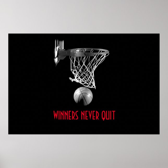 Gewinner verlassen nie Basketball Poster (Vorne)