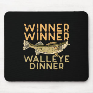 Gewinner Walleye Abendessen Angeln Lustiger Fische Mousepad