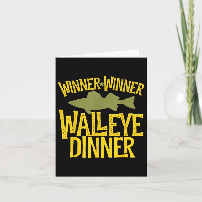 Gewinner Walleye Abendessen Funny Fish Fischer Karte (Vorderseite)