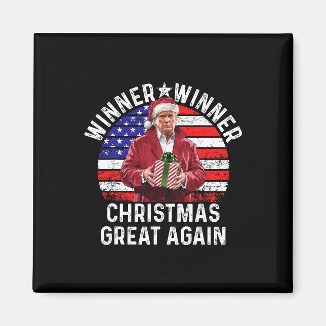 Gewinner Weihnachten Große Trump Funny Hu wieder Magnet (Vorne)