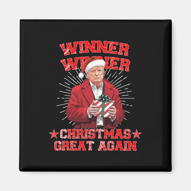 Gewinner Weihnachten Große Trump Funny Hu wieder Magnet (Vorne)