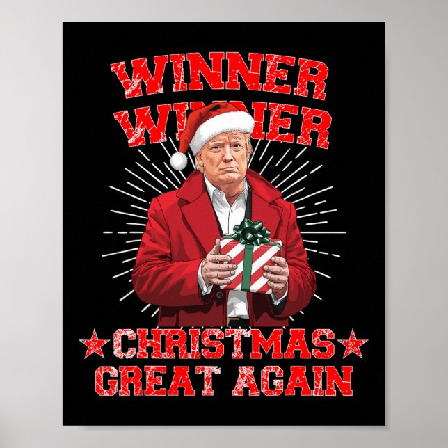 Gewinner Weihnachten Große Trump Funny Hu wieder Poster (Vorne)