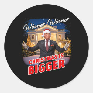 Gewinner Weihnachten ist größer - Präsident Trum Runder Aufkleber