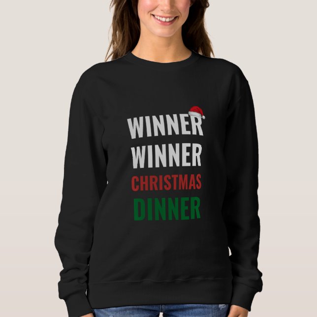Gewinner Weihnachts Abendessen Ugi Weihnachtskraut Sweatshirt (Vorderseite)