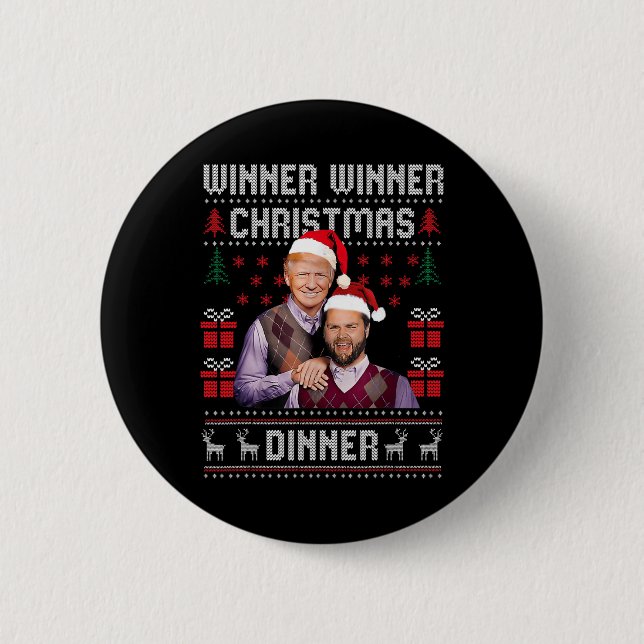 Gewinner Weihnachtsessen Abendessen Santa Trump Va Button (Vorderseite)