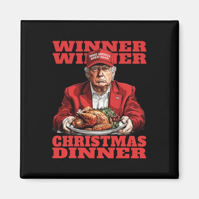 Gewinner Weihnachtsessen Funny Trump Xmas Sa Magnet (Vorne)