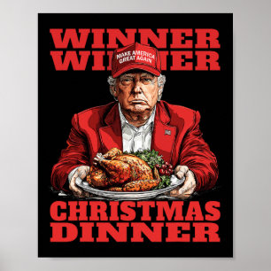 Gewinner Weihnachtsessen Funny Trump Xmas Sa Poster