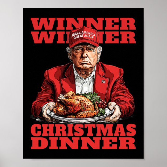 Gewinner Weihnachtsessen Funny Trump Xmas Sa Poster (Vorne)