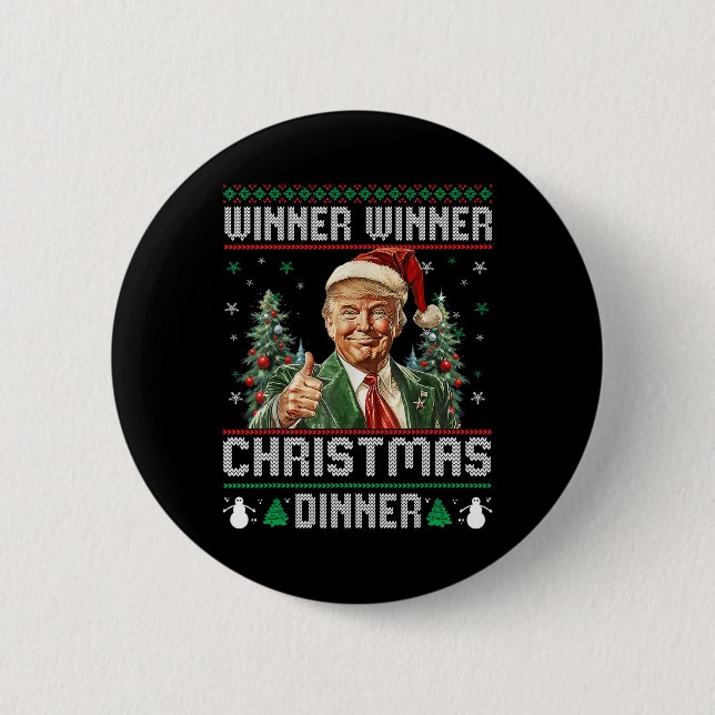 Gewinner Weihnachtsessen Weihnachtsessen Santa Tru Button (Vorderseite)