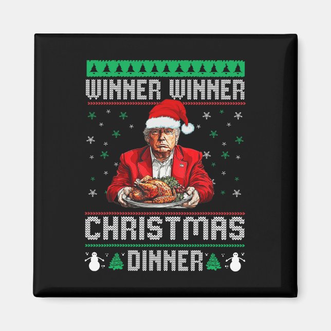 Gewinner Weihnachtsessen Weihnachtsessen Santa Tru Magnet (Vorne)