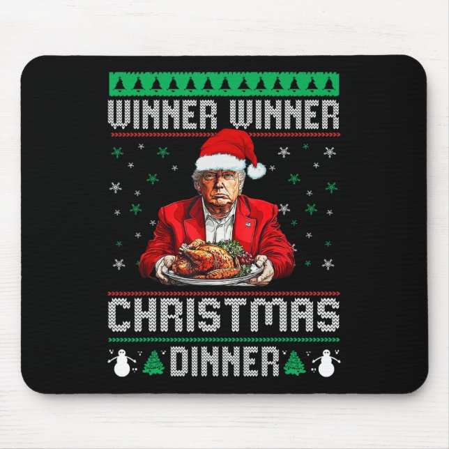 Gewinner Weihnachtsessen Weihnachtsessen Santa Tru Mousepad (Vorne)