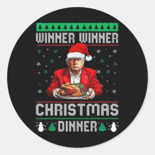 Gewinner Weihnachtsessen Weihnachtsessen Santa Tru Runder Aufkleber