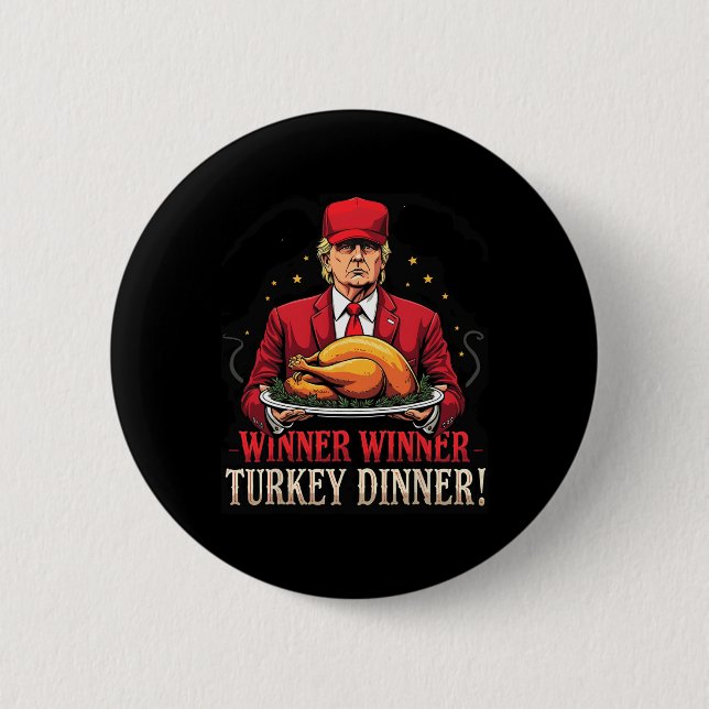Gewinnerin Funny Sieger Türkei Dinner Trump Pjs Da Button (Vorderseite)