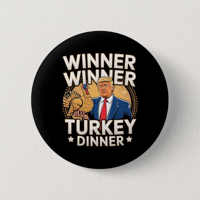 Gewinnerin Türkei Dinner Trump Erntedank Button (Vorderseite)