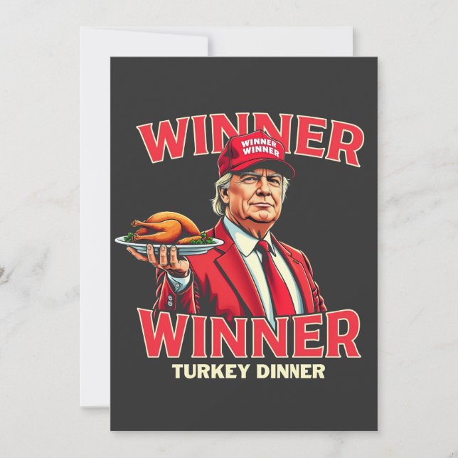 Gewinnerin Türkei Dinner Trump Erntedank Einladung (Vorderseite)