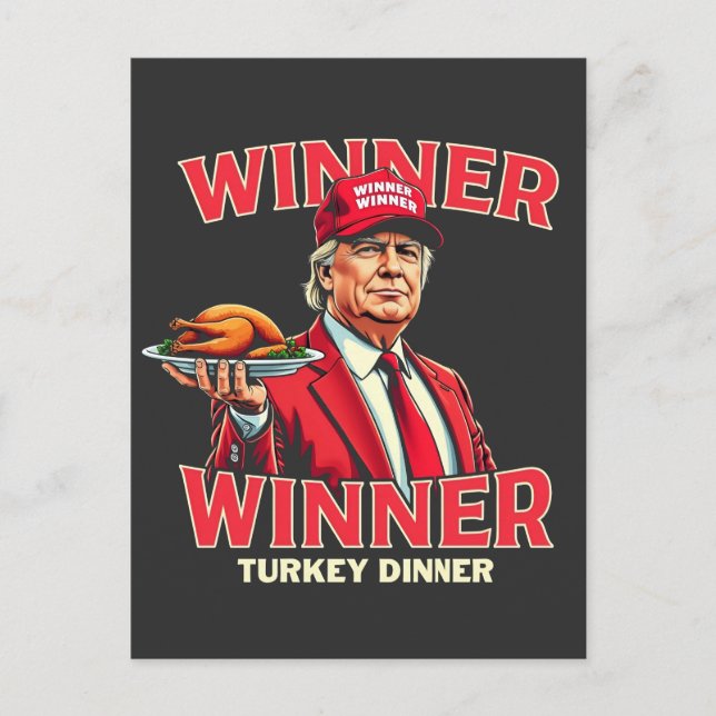Gewinnerin Türkei Dinner Trump Erntedank Postkarte (Vorderseite)