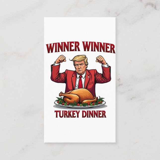 Gewinnerin Türkei Dinner Trump Erntedank Visitenkarte (Vorderseite)