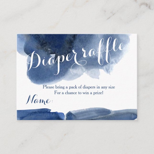 Gewinnlose Gewinnkarte für das Watercolor Blue Bab Begleitkarte (Vorderseite)