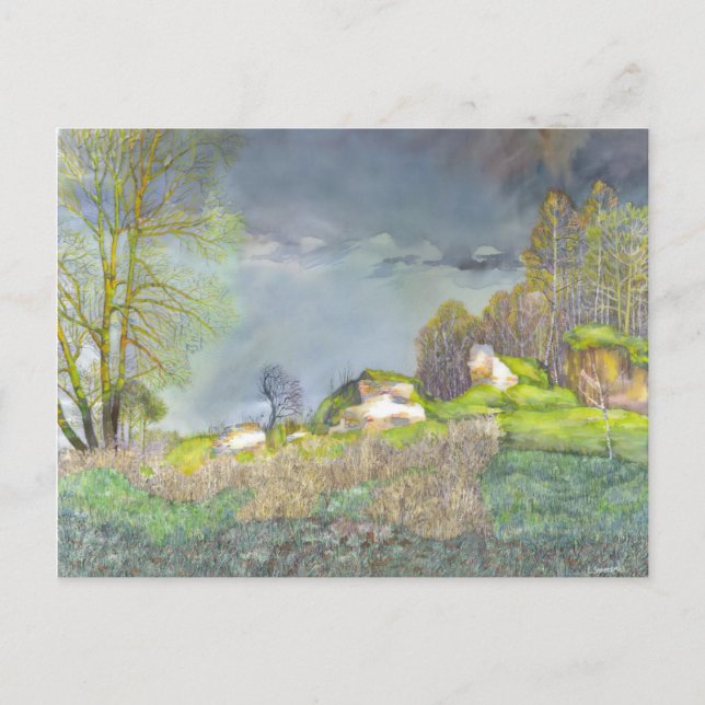 Gewitter im Frühjahr Postkarte (Vorderseite)