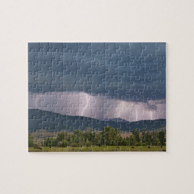 Gewitter produzierte Blitz im Jocko Puzzle (Horizontal)