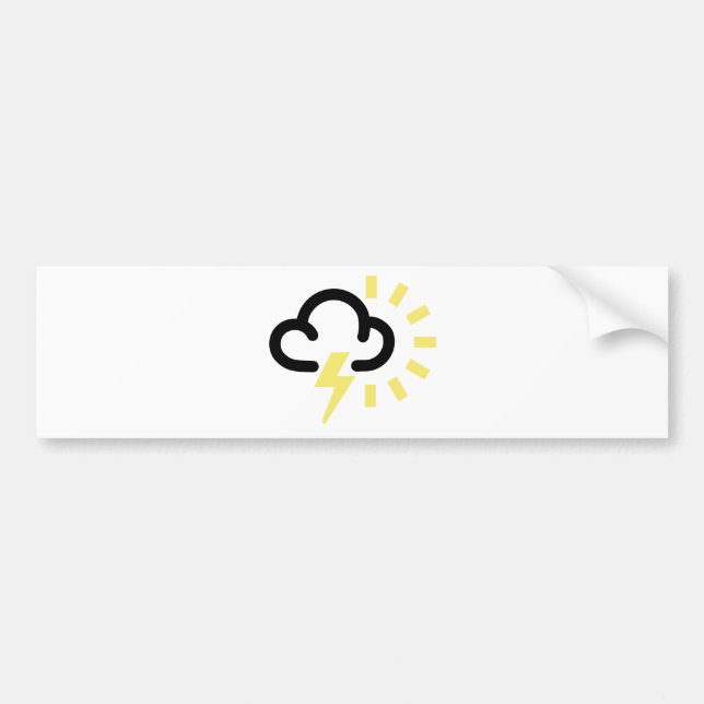 Gewitter: Retro Wettervorhersagesymbol Autoaufkleber (Vorne)