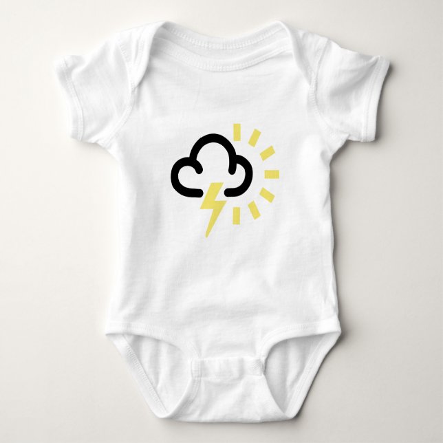 Gewitter: Retro Wettervorhersagesymbol Baby Strampler (Vorderseite)