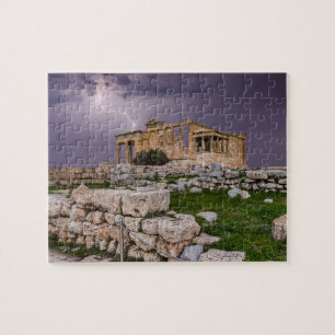 Gewitter über Akropolis in Athen, Griechenland, Eu Puzzle