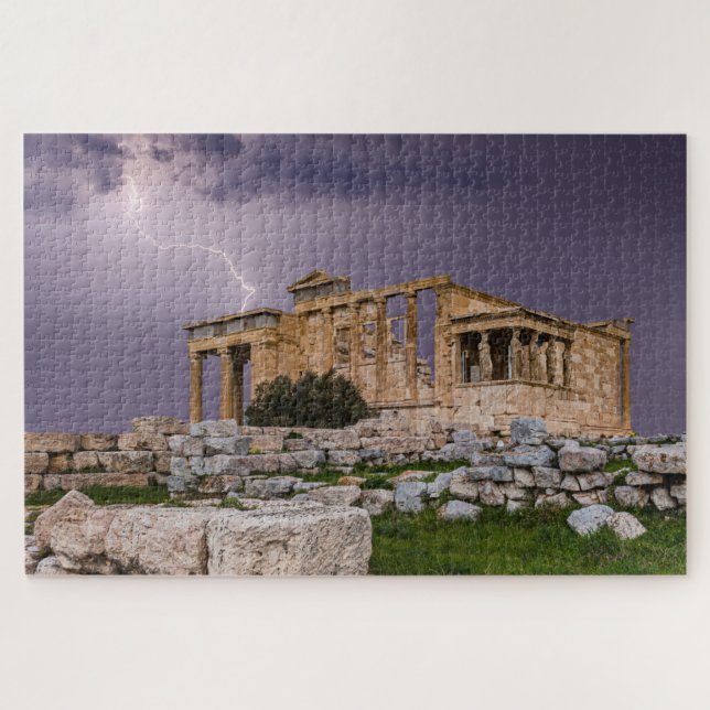 Gewitter über Akropolis in Athen, Griechenland, Eu Puzzle (Horizontal)