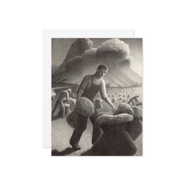 Gewitter von Grant Wood Begleitkarte (Vorderseite/Rückseite Beispiel)