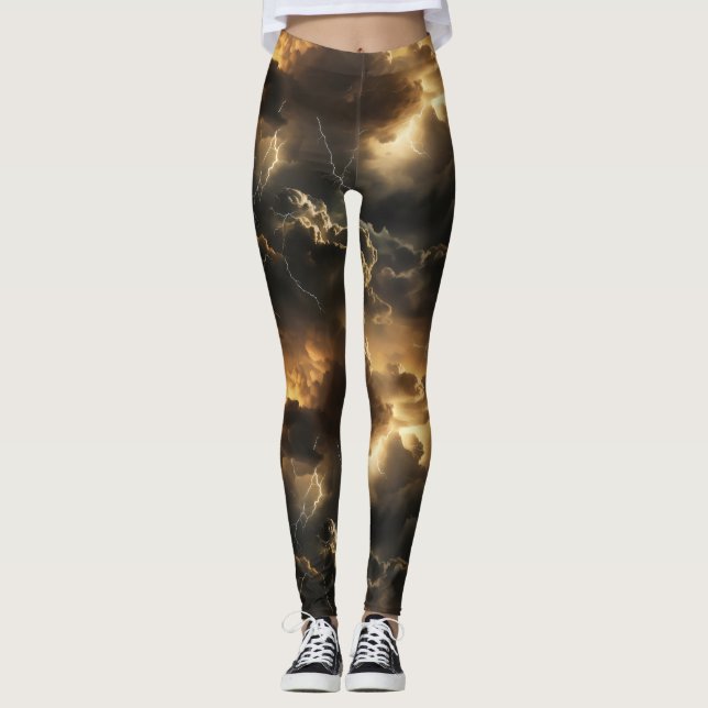 Gewitter Wolkenmuster Leggings (Vorderseite)