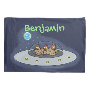Gewitterhühner im Weltraum - Cartoon Kissenbezug
