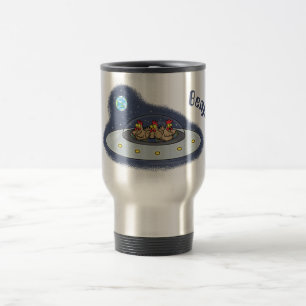 Gewitterhühner im Weltraum - Cartoon Reisebecher