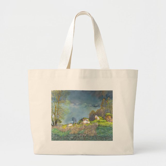 Gewitterstürmmalerei Aquarell Jumbo Stoffbeutel (Vorne)