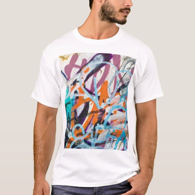 gewitterte Betonmauer, grune Textur. T-Shirt (Vorderseite)